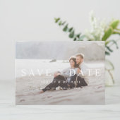 Elegantes Black & White Overlay Foto Hochzeit Save The Date (Stehend Vorderseite)