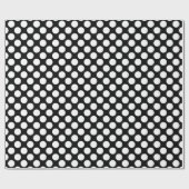 Elegantes Black & White Polka Dot Wrapping Paper Geschenkpapier (Flach)