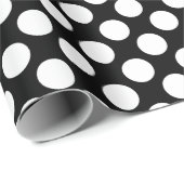 Elegantes Black & White Polka Dot Wrapping Paper Geschenkpapier (Rolleneckpunkt)