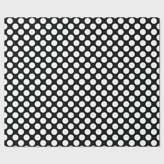 Elegantes Black & White Polka Dot Wrapping Paper Geschenkpapier (Saum)