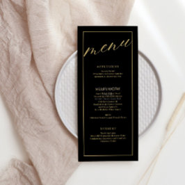Elegantes Black & White Wedding Menü mit Skript Menükarte