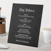 Elegantes Black & White Wedding Pedestal Schild (In Situ)
