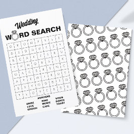 Elegantes Black & White Wedding Word Search Game