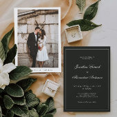 Elegantes Black Winter Wedding Foto Einladung