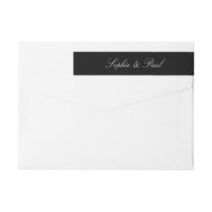 Elegantes Black Wraparound-Rücksendezeichen