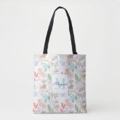 Elegantes Bläschen-Blume-Leaf-Monogramm Tasche (Vorderseite)