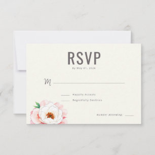 Elegantes Blassrosa-Blumenmuster RSVP Karte