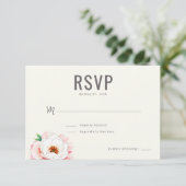 Elegantes Blassrosa-Blumenmuster RSVP Karte (Stehend Vorderseite)
