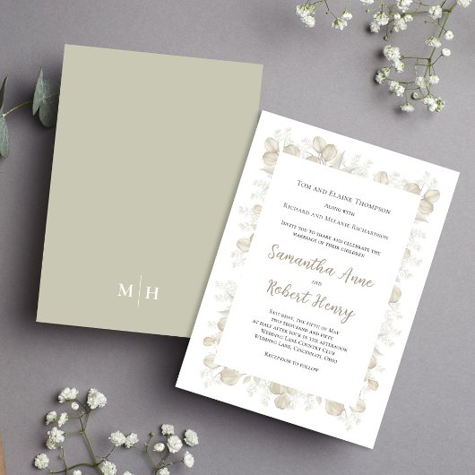 Elegantes Blatt Grüner botanischer Garten Einladung