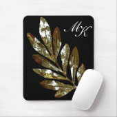 Elegantes Blatt-Monogramm Mousepad (Mit Mouse)