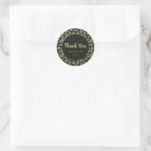 Elegantes Blattdesign Botanisch Runder Aufkleber (Tasche)