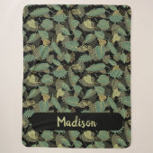 Elegantes Blattdesign Botanisch Sherpadecke (Vorderseite)