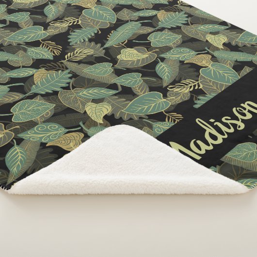 Elegantes Blattdesign Botanisch Sherpadecke (3/4)