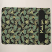 Elegantes Blattdesign Botanisch Sherpadecke (Vorderseite (Horizontal))