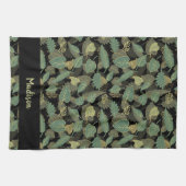 Elegantes Blattdesign Botanische Küche Geschirrtuch (Horizontal)