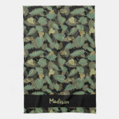 Elegantes Blattdesign Botanische Küche Geschirrtuch (Vertikal)