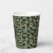 Elegantes Blattdesign Botanischer Anfangsbuchstabe Pappbecher (Links)