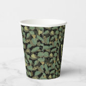 Elegantes Blattdesign Botanischer Anfangsbuchstabe Pappbecher (Rechts)