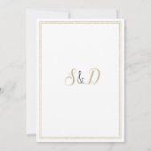 Elegantes Blätter mit tropischem Gold und Weiß Einladung (Rückseite)