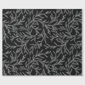 Elegantes Blätter Schwarzweiß-Papier Geschenkpapier (Flach)