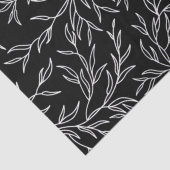 Elegantes Blätter Schwarzweißpapier Seidenpapier (Detail)