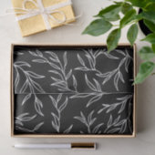 Elegantes Blätter Schwarzweißpapier Seidenpapier (Geschenk)