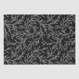 Elegantes Blätter Schwarzweißpapier Seidenpapier