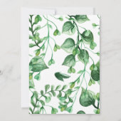 Elegantes Blätter Wasserfarbe Einladung Hochzeit (Rückseite)