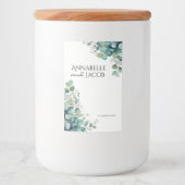 Elegantes Blätter Wasserfarben, Candle Label Lebensmitteletikett (Vorderseite)