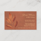 Elegantes Blätter Wasserfarben Terracotta auf dem Visitenkarte (Vorderseite)