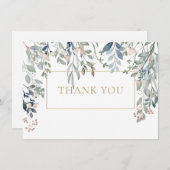 Elegantes Blattgold Geometrisch Dankeskarte (Vorne/Hinten)