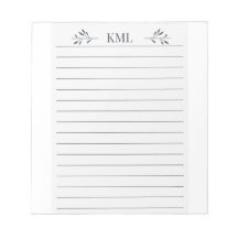 Elegantes Blattmonogramm personalisiertes Liniengp