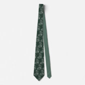Elegantes Blattmuster Dunkelgrün Krawatte (Vorderseite)