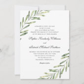 Elegantes Blattwerk | 3 Sets Hochzeitseltern Einladung (Vorderseite)