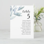 Elegantes Blattwerk Hochzeitssitzkarte. Grautisch Einladung (Stehend Vorderseite)