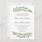 Elegantes Blattwerk + traditionelle Hochzeit Einladung (Vorderseite)