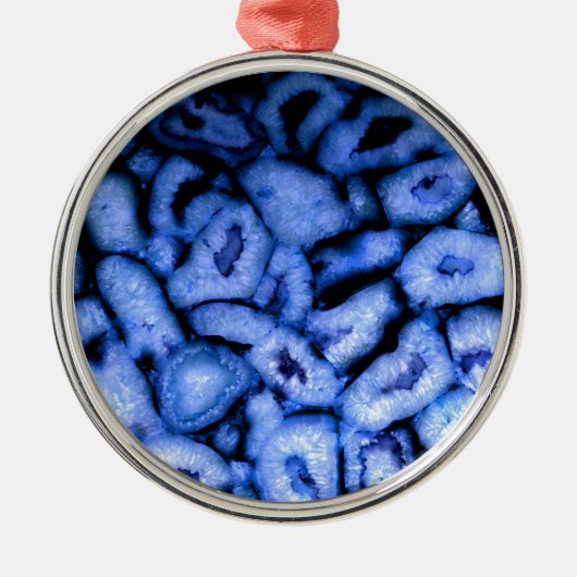 Elegantes Blau agiert blaue Edelsteine blaues Quar Ornament Aus Metall (Vorne)