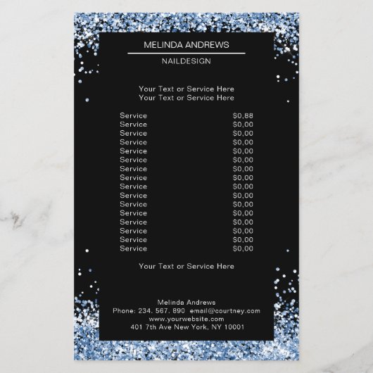 Elegantes Blau auf beiden Seiten Flyer (Hinten)