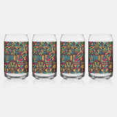 Elegantes Blau "Eclipsed Suns and Pyramids" Glas T (Hinten)