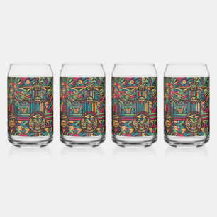 Elegantes Blau "Eclipsed Suns and Pyramids" Glas T