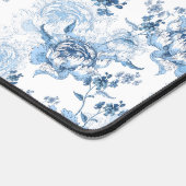 Elegantes blau eingeprägtes Blumenzeichen/Monogram Schreibtischunterlage (Ecke)