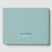 elegantes blau gestreiftes Hochzeitsbuch Gästebuch (Rückseite)