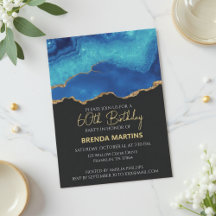 Elegantes Blau-Gold-Abstraktes Marmordesign