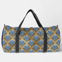 Elegantes Blau Gold Art Deco Vintage Muster