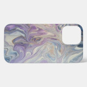 Elegantes Blau, Gold, Weiß und Lila iPhone Hülle (Rückseite (Horizontal))