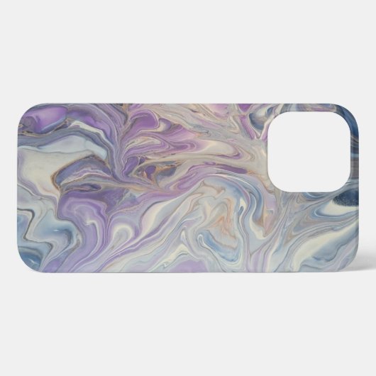 Elegantes Blau, Gold, Weiß und Lila iPhone Hülle (Rückseite (Horizontal))