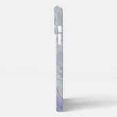 Elegantes Blau, Gold, Weiß und Lila iPhone Hülle (Linke Seite)