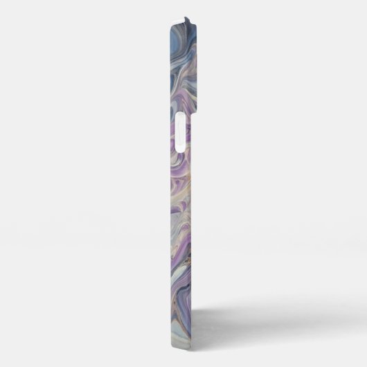 Elegantes Blau, Gold, Weiß und Lila iPhone Hülle (Rechte Seite)