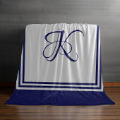 Elegantes blau-graues quadratisches Muster Anfangs Fleecedecke