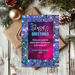 Elegantes blau-grünes Glitter Weihnachten neues Ja